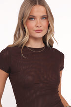 Vivian Brown Everyday Mesh Tee - view 2