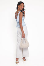 Wynn Blue Satin High Neck Top - view 7