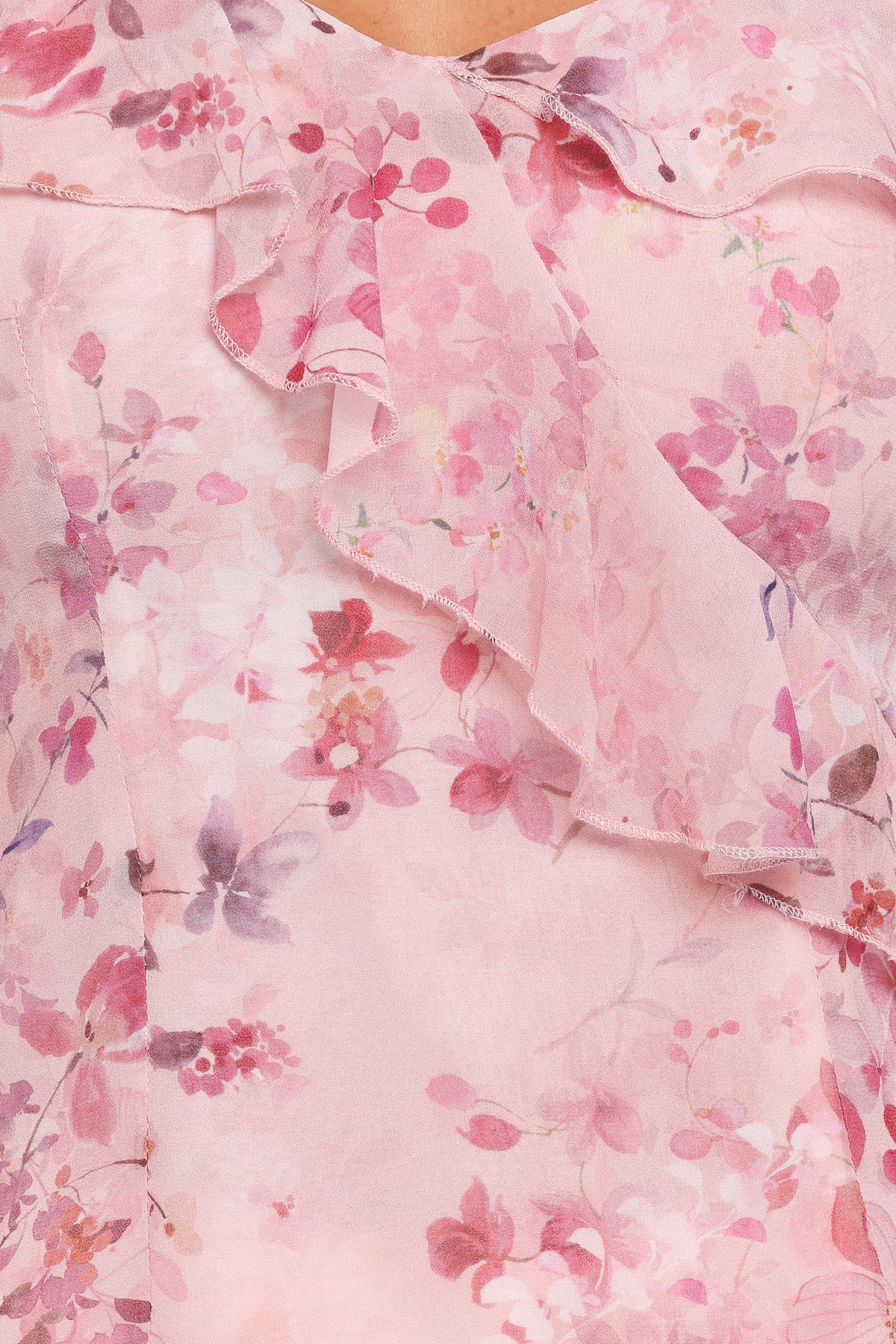 Xandra Pink Floral Square Neck Blouse - view 8
