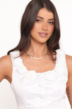 Xara Ivory Satin Vest with Rosettes - view 3
