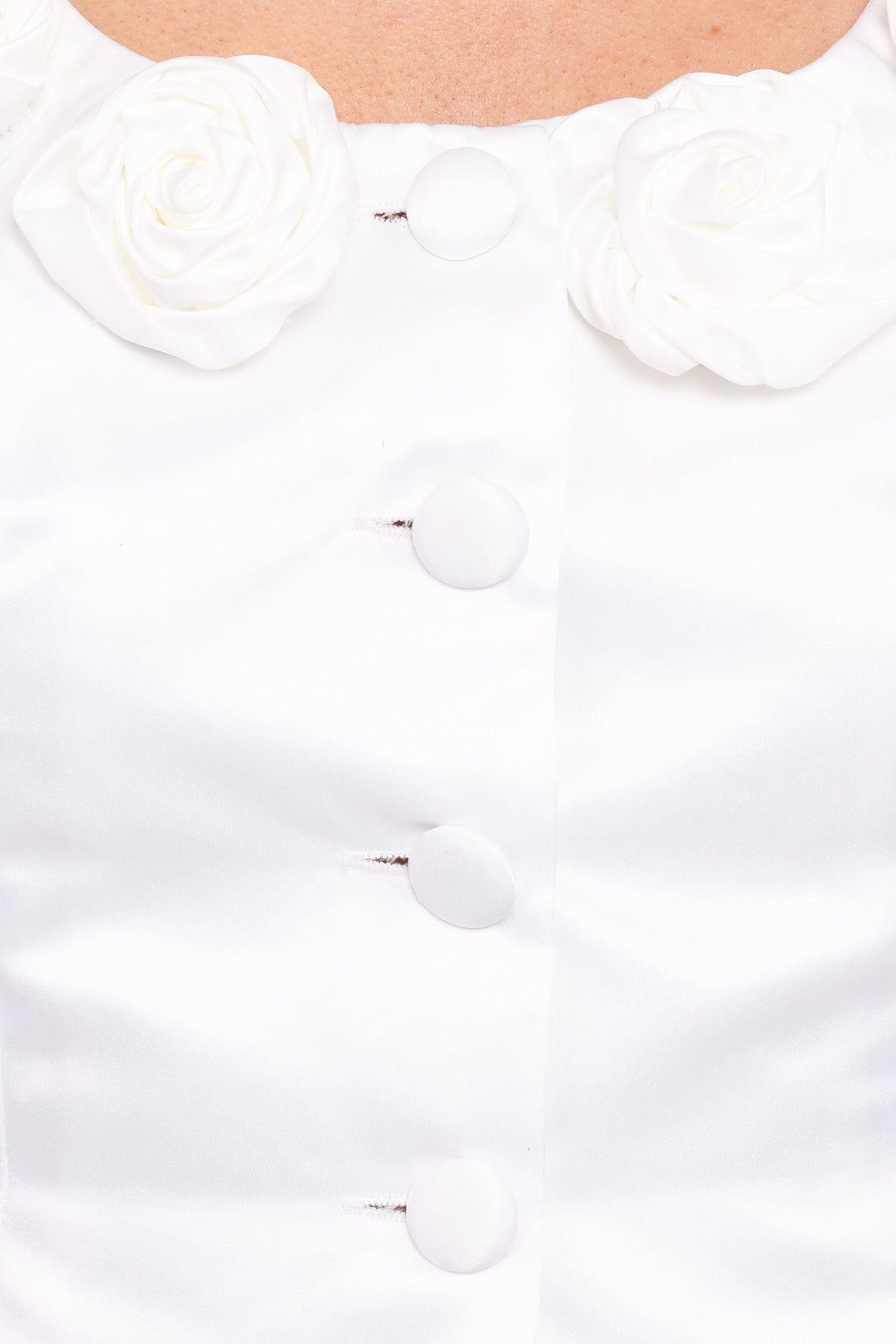 Xara Ivory Satin Vest with Rosettes - view 7