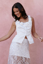 Xara Ivory Satin Vest with Rosettes - view 1