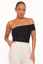 Zachary Black One Shoulder Top - view 1