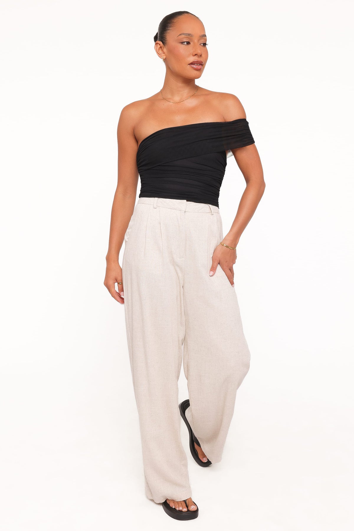 Zachary Black One Shoulder Top - view 5