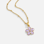Xena Purple Sakura Bloom Gold Necklace - view 1