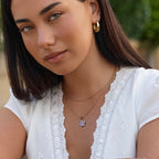 Xena Purple Sakura Bloom Gold Necklace - view 3