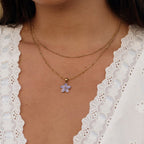 Xena Purple Sakura Bloom Gold Necklace - view 2