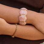Delphine Rose Quartz Elastic Bracelet - view 4