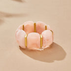 Delphine Rose Quartz Elastic Bracelet - view 3