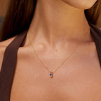 Zoe Sapphire Drop Pendant Necklace - view 2