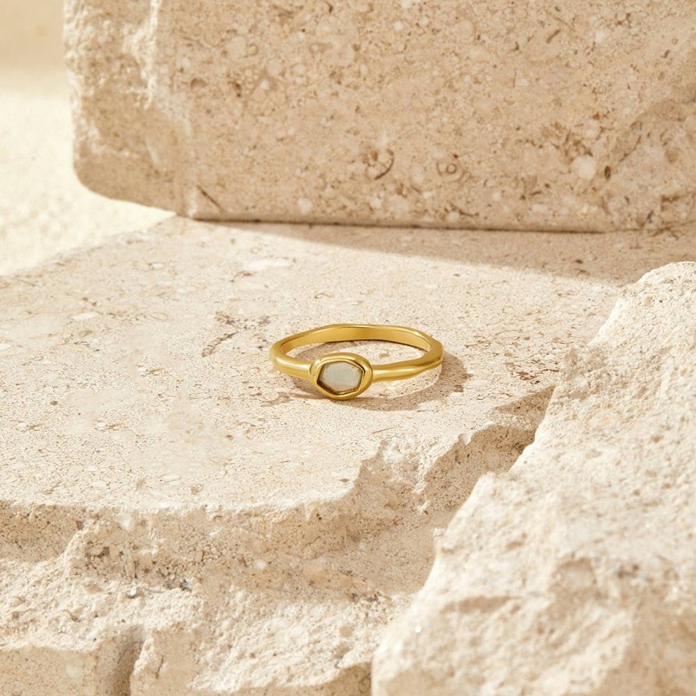 Selene Gold Moonstone Ring