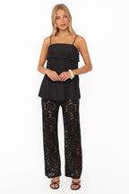 Ethel Black Lace Pant Set - view 1