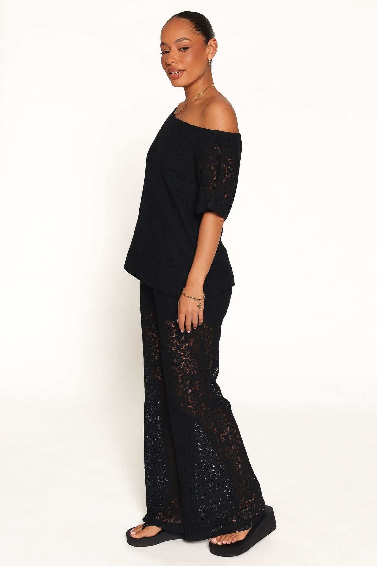 Tucker Black Lace Pant Set - view 3