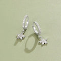 Silver Crystal Petal Drop Earrings