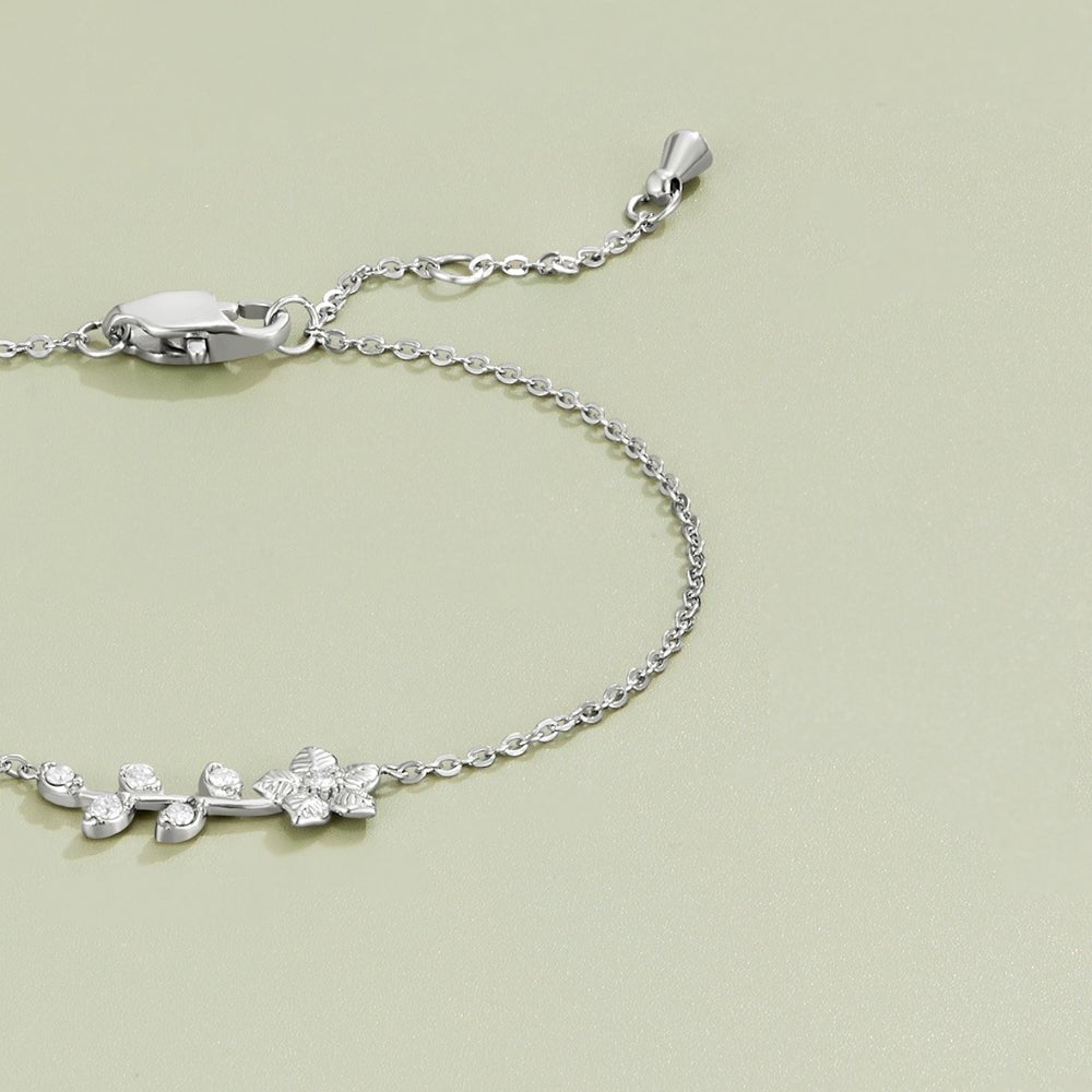 Silver Crystal Vine Bracelet
