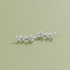 Ulla Silver Crystal Vine Earrings - view 3