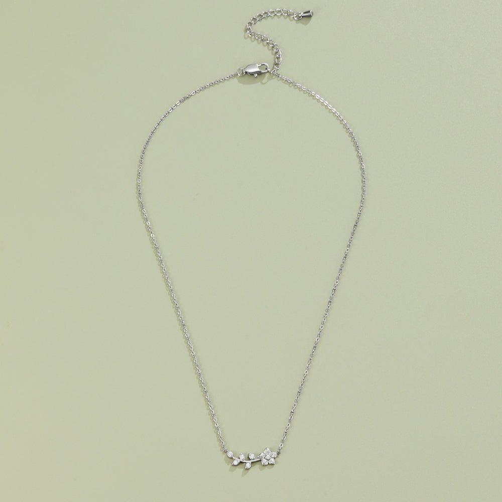 Silver Crystal Vine Necklace