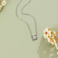 Silver Four Leaf Crystal Necklace