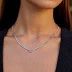 Thea Silver Luxe Crystal Necklace - view 2