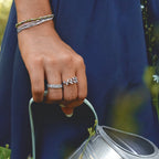 Corinne Silver Sculpted Flower Band Ring - view 4