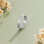 Corinne Silver Sculpted Flower Band Ring - view 3