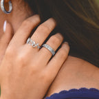 Corinne Silver Sculpted Flower Band Ring - view 2