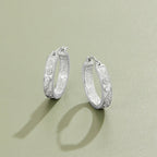 Freya Silver Sculpted Flower Hoop Earrings - view 2