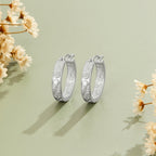 Freya Silver Sculpted Flower Hoop Earrings - view 3