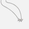 Silver Tiffany Crystal Leaf Pendant Necklace