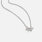 Bella Silver Crystal Leaf Pendant Necklace - view 1