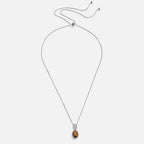 Cleo Silver Tiger Eye Stone Long Necklace - view 3