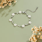 Kalani Silver White Pearl Blossom Bracelet - view 3