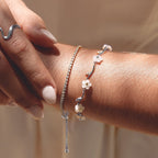Kalani Silver White Pearl Blossom Bracelet - view 4