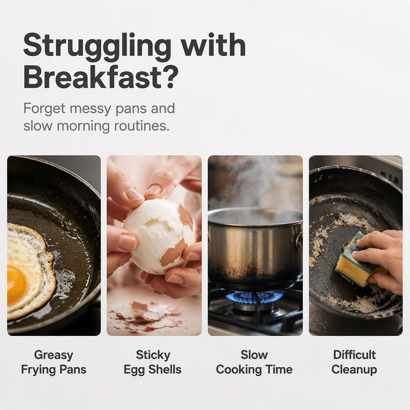 🥚 Smart Microwave Egg Poacher with Lid – Perfectly Poached Eggs in Minutes ✨