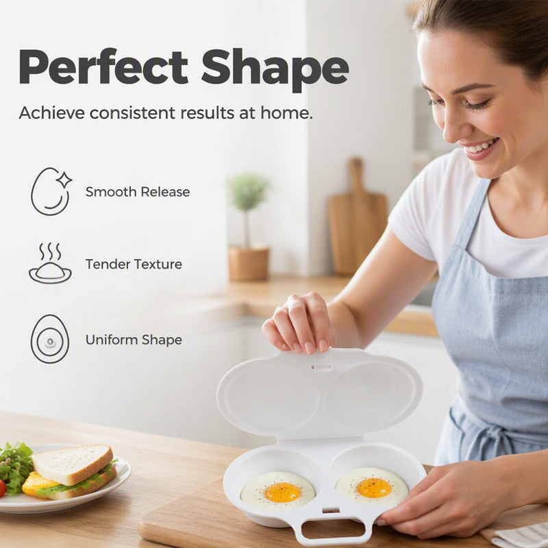 🥚 Smart Microwave Egg Poacher with Lid – Perfectly Poached Eggs in Minutes ✨