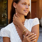 Tasha Ribbed Gold Bangle - view 4