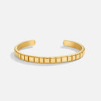 Tasha Ribbed Gold Bangle - view 3