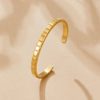 Tasha Ribbed Gold Bangle - view 1