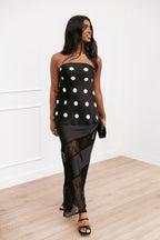 Belinda Black and Cream Strapless Top - view 1