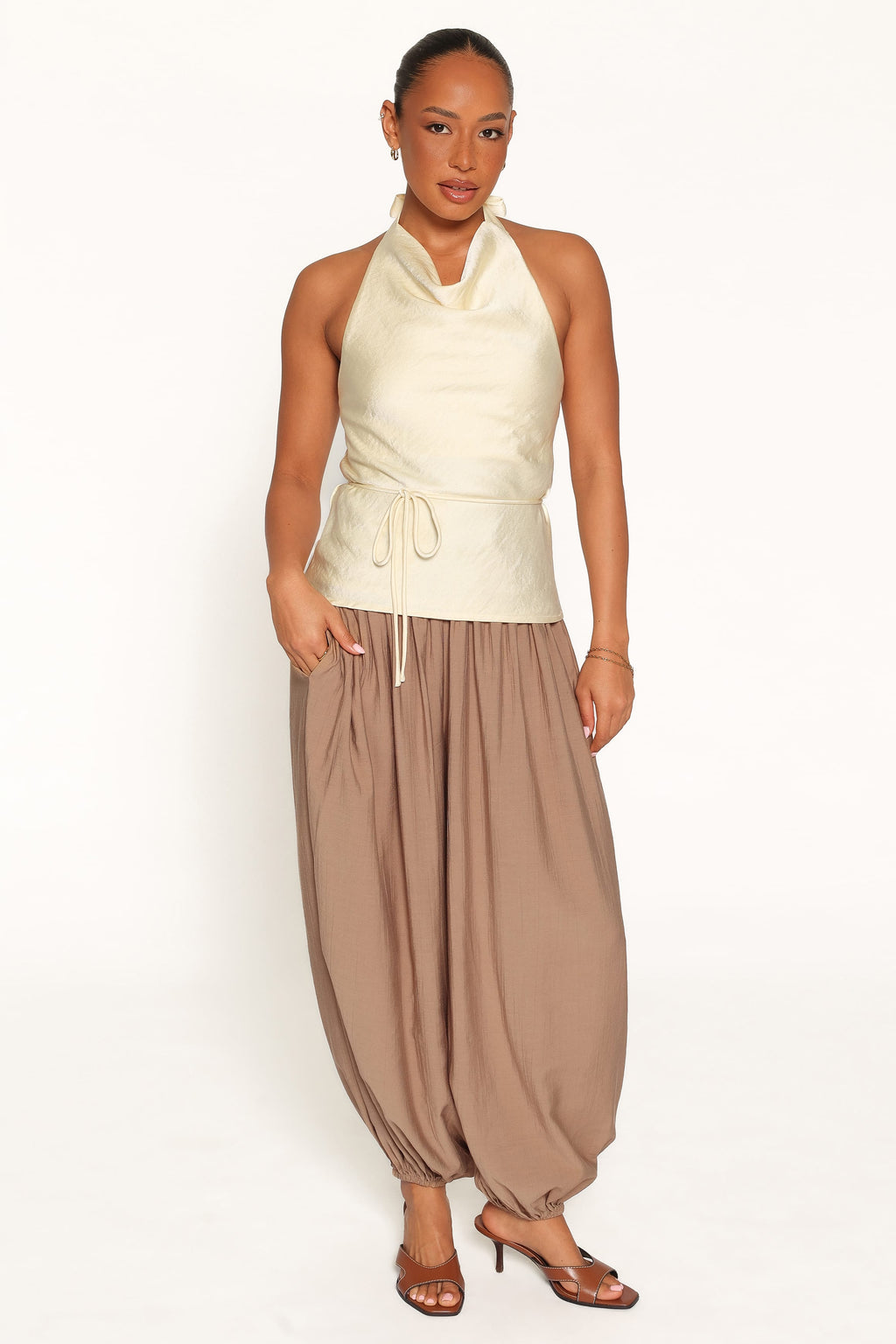 Brenn Butter Yellow Halterneck Top - view 6