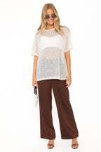 Nadine Cream Sheer Tee Top - view 5