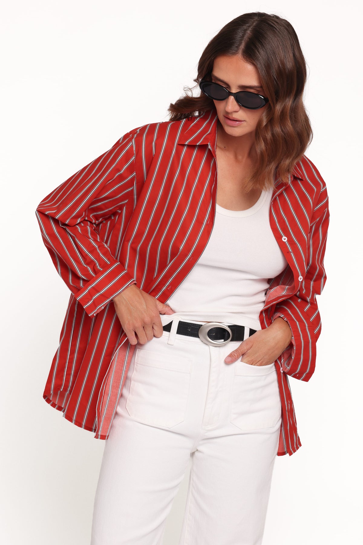 Palmer Red Stripe Button Down Shirt - view 1