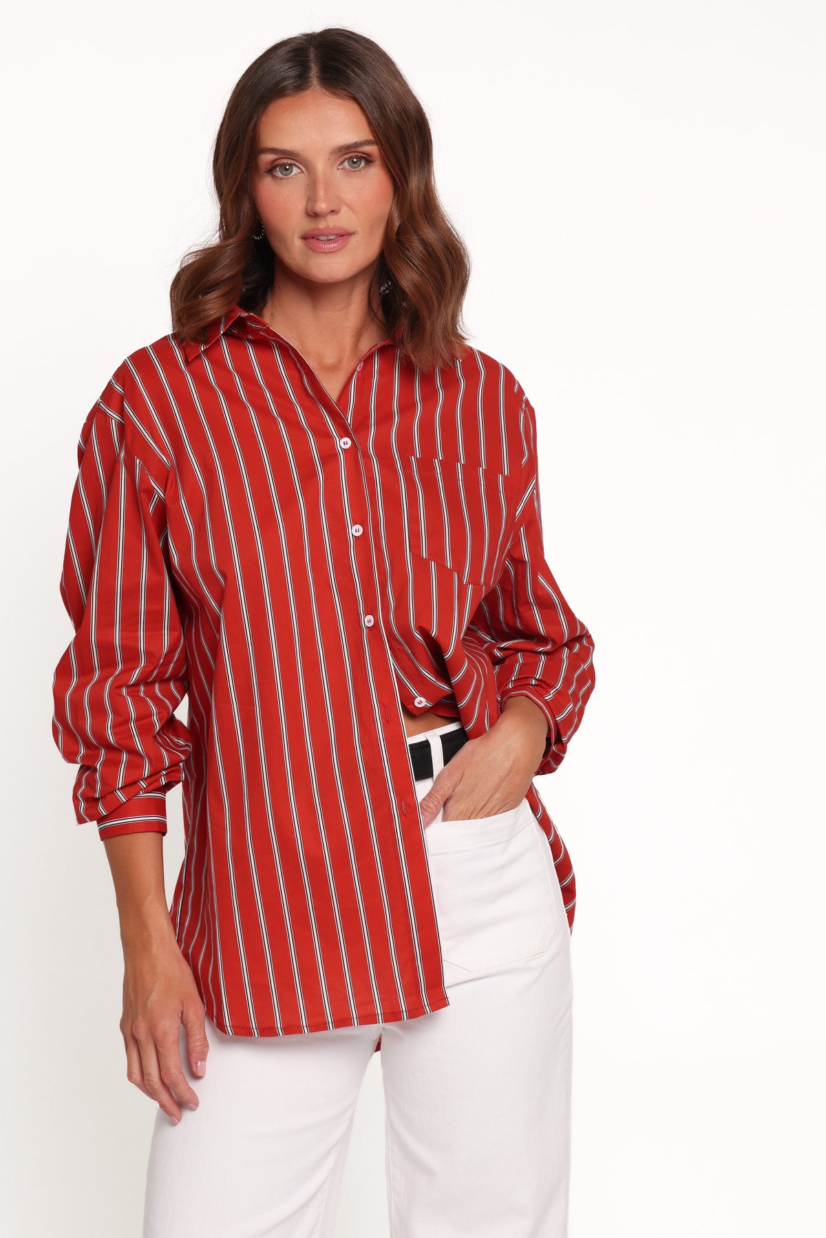 Palmer Red Stripe Button Down Shirt - view 5