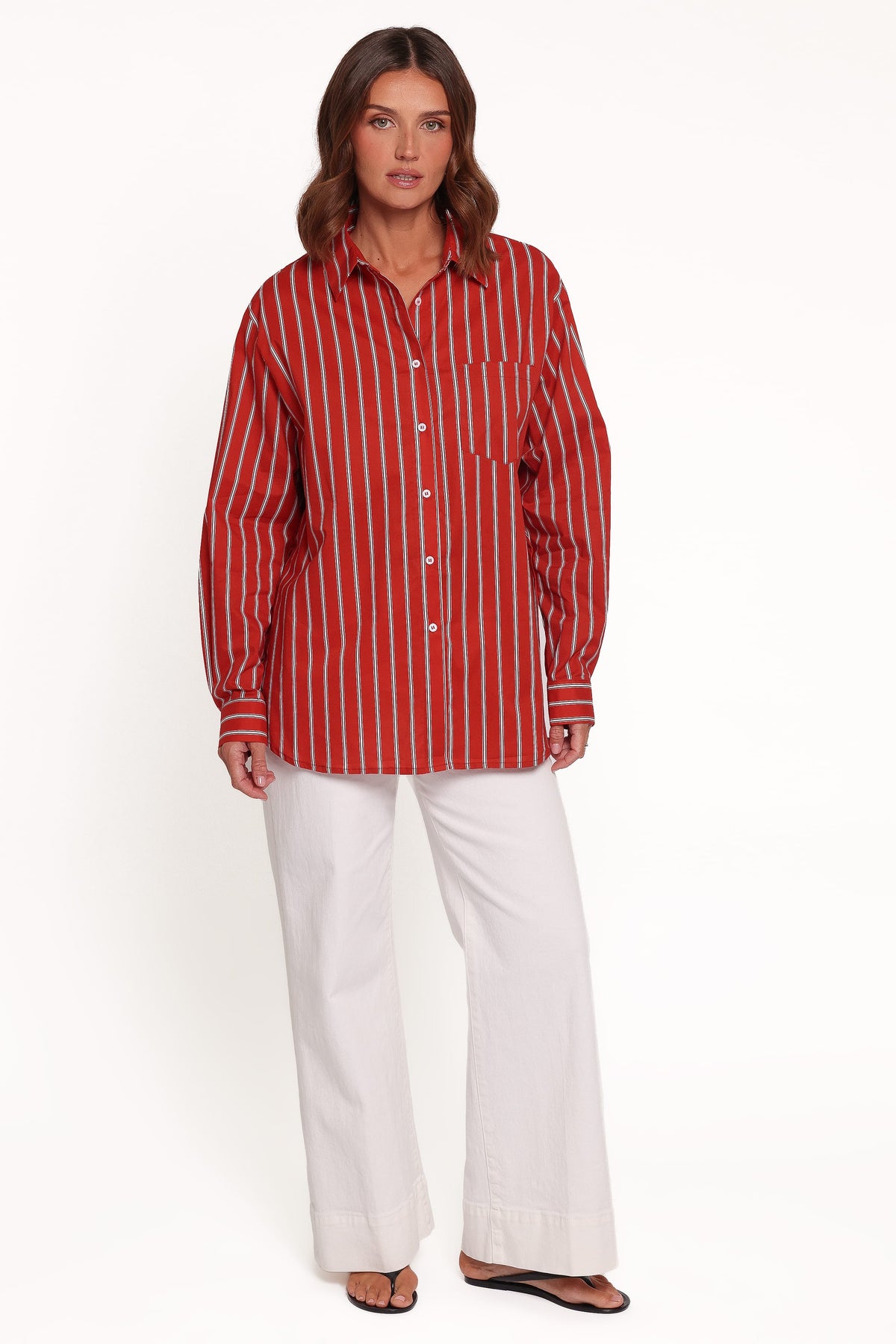 Palmer Red Stripe Button Down Shirt - view 2