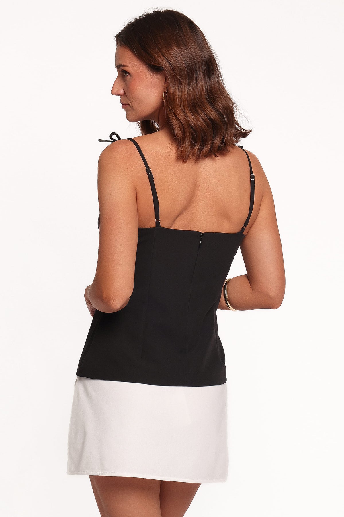 Pattie Black High Neck Bow Top - view 4