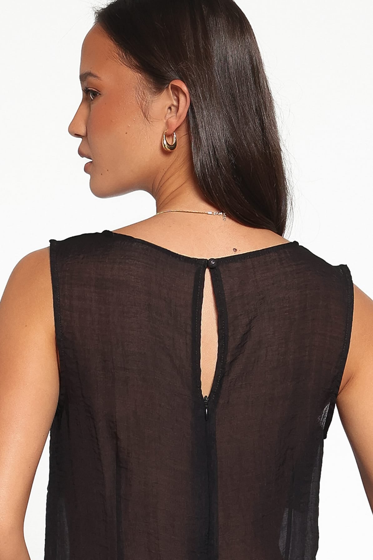 Vayla Black Sheer Panel Top - view 2