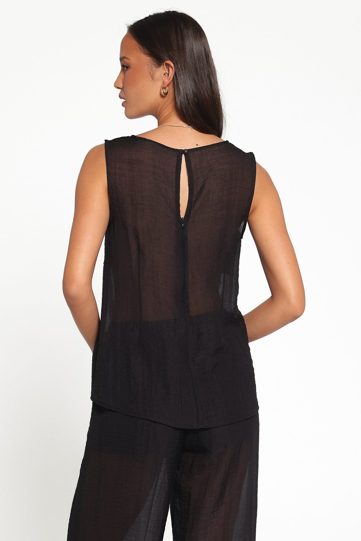 Vayla Black Sheer Panel Top - view 4