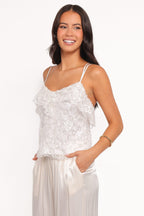 Zinnia Ivory Sequins Sleeveless Top - view 5