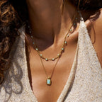 Faye Turquoise Bead Chain Necklace - view 2