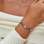Hedy Turquoise Blue And Pearl Bead Bracelet - view 7